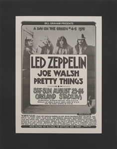 Led Zeppelin 1975 Bill Graham Day on the Green Concert Poster