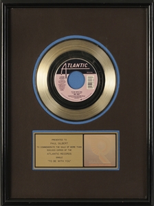 Mr. Big 1991 To Be with You RIAA Gold Single Award Presented to Paul Gilbert