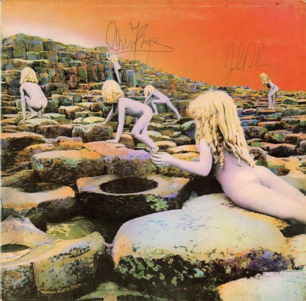 Led Zeppelin 1973 Autographed Twice Houses Of The Holy Album With COA