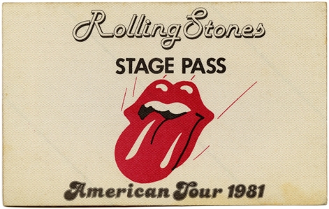 The Rolling Stones 1981 Extremely Rare Lot of 5 Stage Passes