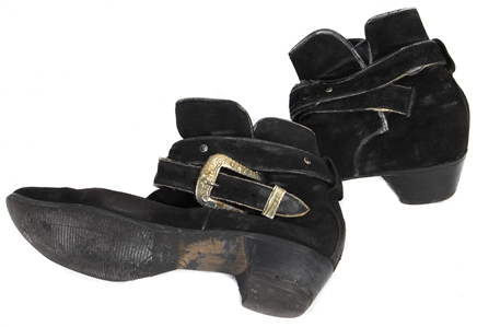 Motörhead 1980s-2012 Phil Philthy Animal Taylor Stage Worn Black Ankle Boots with Buckle & LOA