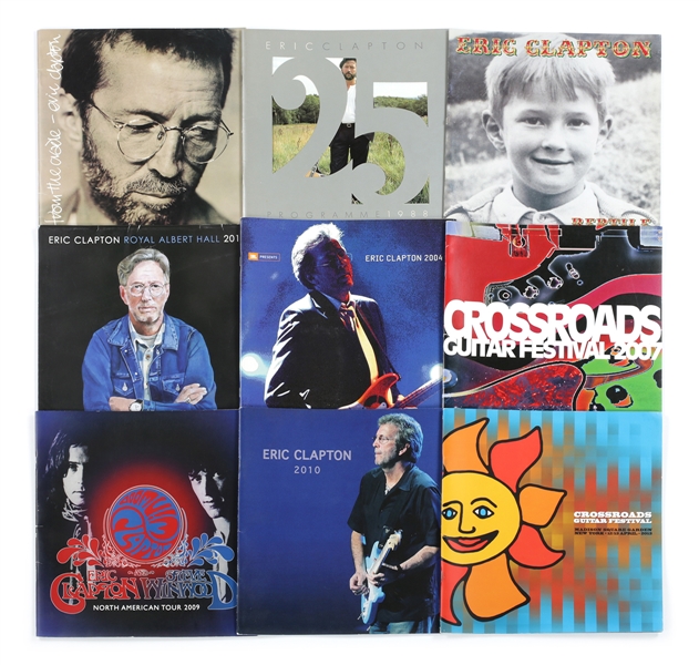 Eric Clapton 1988-2015 Lot of 8 Concert Programs & Merch Bag