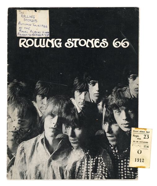 Rolling Stones 1966 Autumn Concert Tour Program & Royal Albert Hall Ticket Stub