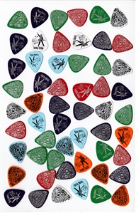 Cheap Trick 2000s Bulk Lot of 55 Rick Nielsen Colored Guitar Picks With COA