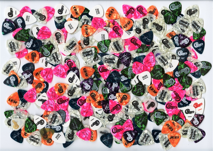 Chicago 2023-2025 Humongous Lot of 330 Band Guitar Picks With COA