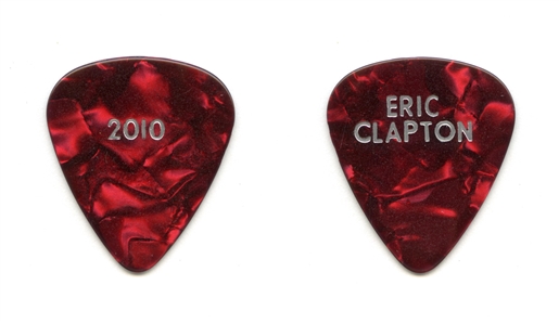 Eric Clapton 2010 Single Red Pearloid Guitar Pick With COA