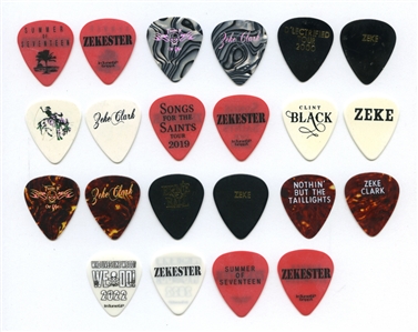 Zeke Clark 2000s Lot of 22 Zeke Clark Guitar Tech Picks With COA