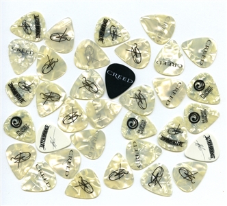 Creed & Alter Bridge 2000s Bulk Lot of 34 Guitar Picks With COA