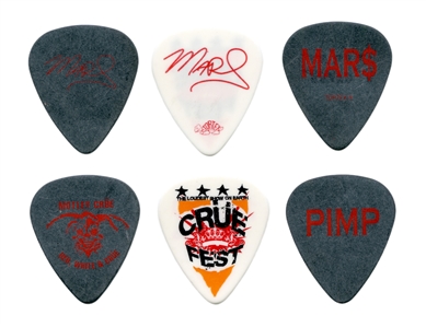 Motley Crue 2005-2008 Lot of 3 Mick Mars Guitar Picks With COA