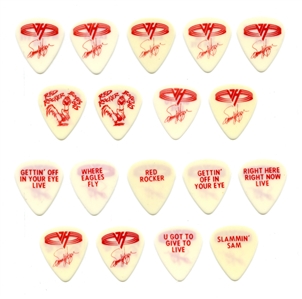 Sammy Hagar 1990s Lot of 9 Sammy Hagar White Guitar Picks With COA