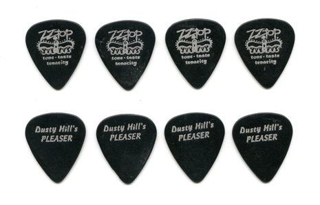 ZZ Top 2000s Lot of 4 Dusty Hill Guitar Picks With COA