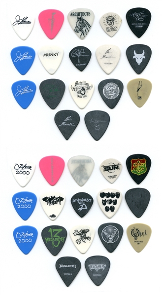 Heavy, Thrash, & Progressive Metal Lot of 17 Guitar Picks With COA