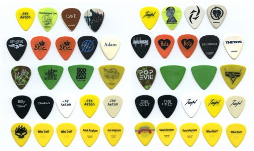 Lot of 23 Modern Rock & Alternative Guitar Picks With COA