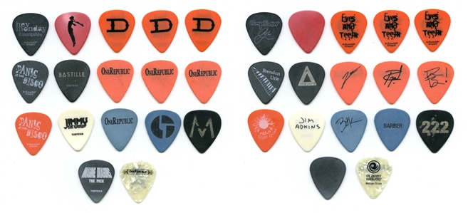 Lot of 17 Pop & Indie Rock Guitar Picks With COA