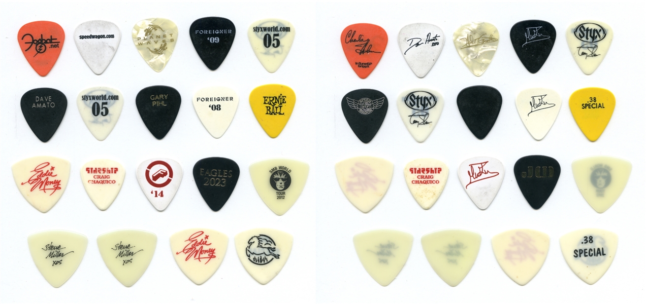 Lot of 19 Classic Rock Guitar Picks With COA