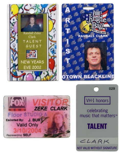 Zeke Clark 1980s-1990s Lot of 4 Media Related Credentials With COA