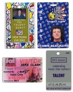 Zeke Clark 1980s-1990s Lot of 4 Media Related Credentials With COA