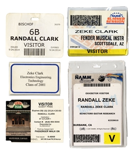 Zeke Clark 1980s-1990s Lot of 5 Visitor Badges With COA