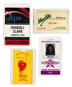Zeke Clark 1980s-1990s Lot of 4 Production Services Badges With COA