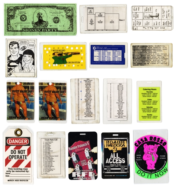 Zeke Clark 1980s-1990s Lot of 17 Roadie Related Laminates & Ephemera With COA