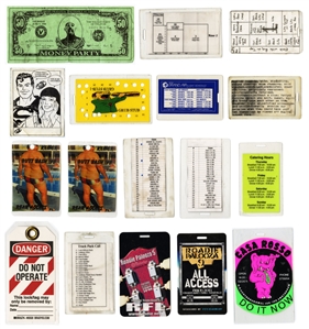 Zeke Clark 1980s-1990s Lot of 17 Roadie Related Laminates & Ephemera With COA