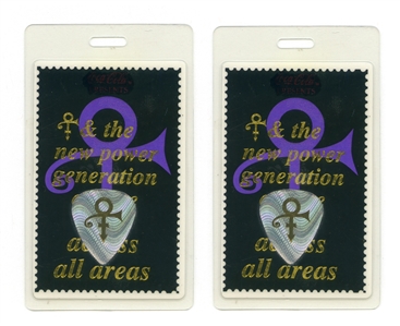 Prince 1993 Lot of 2 NPG Europe Guitar Tech Triple A Backstage Pass With COA