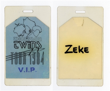 The Thompson Twins 1984 VIP Pass Issued To Zeke Clark With COA