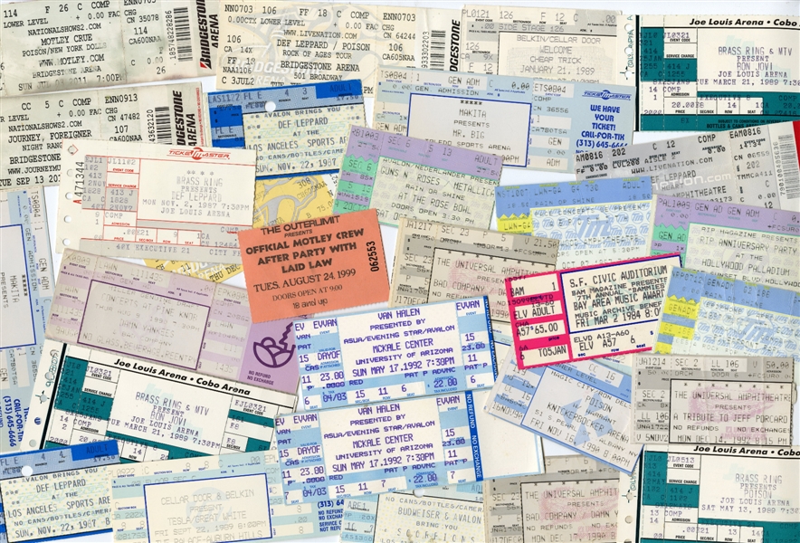 Hard Rock & Heavy Metal Miscellaneous TIckets Lot With COA