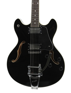 Zeke Clark 2009 Black Schecter Corsair 335-Style Semi-Hollowbody Guitar With Bigsby With COA