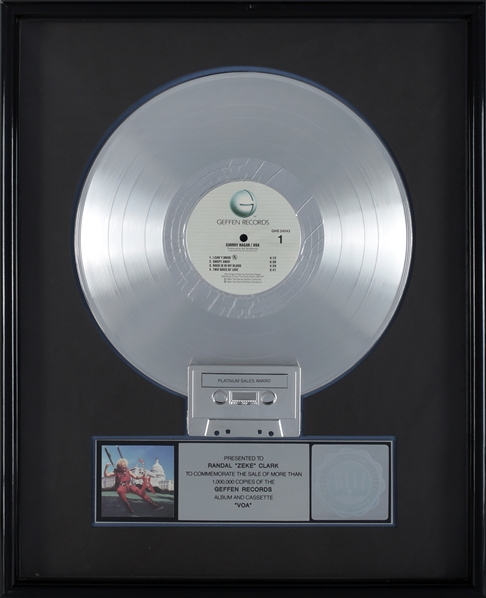 Sammy Hagar 1984 VOA RIAA Platinum Sales Award Presented to Zeke Clark With COA