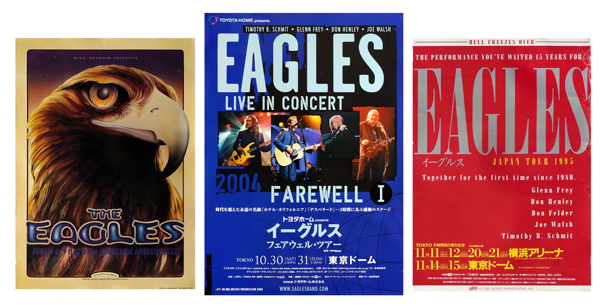 Eagles 1994-2004 Lot of 3 U.S. & Japan Concert Posters