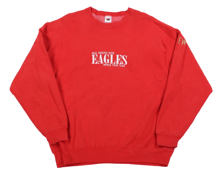 Eagles 1994 Hell Freezes Over World Tour Red Crew Sweatshirt