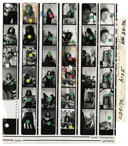 KISS 1974 Single Rare BW Contact Sheet & Partial Negatives of KISS at The Make-Up Center With Transfer Rights