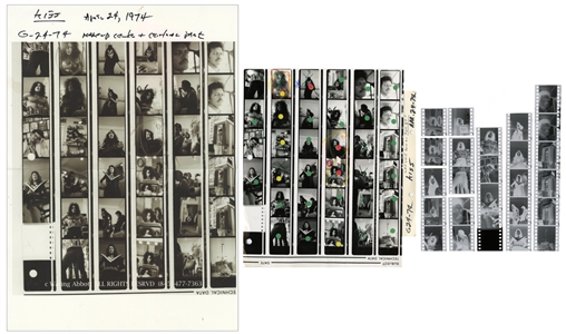 KISS 1974 Single Rare BW Contact Sheet & Partial Negatives of KISS at The Make-Up Center With Transfer Rights
