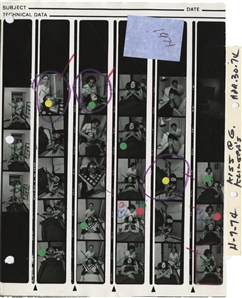 KISS 1974 Lot of 3 Rare BW Contact Sheets & Partial Negatives of KISS at Georgette Klinger Salon With Transfer Rights