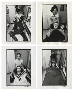 KISS 1974 Lot of 4 BW 8 x 10 Prints of KISS at The Georgette Klinger Salon