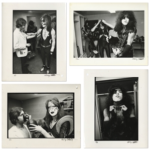 KISS 1976 Lot of 4 BW 8 x 10 Prints From Backstage At Cobo Hall Detroit