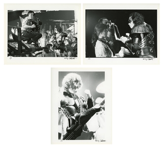 KISS 1981 Lot of 3 BW 8 x 10 Prints of Gene Simmons From The 1982 Video Shoot For "I"