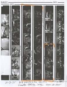 Bob Marley 1975 Lot of 15 BW Frames with Paper Contact Sheet Live at The Schaefer Music Festival With Transfer Rights